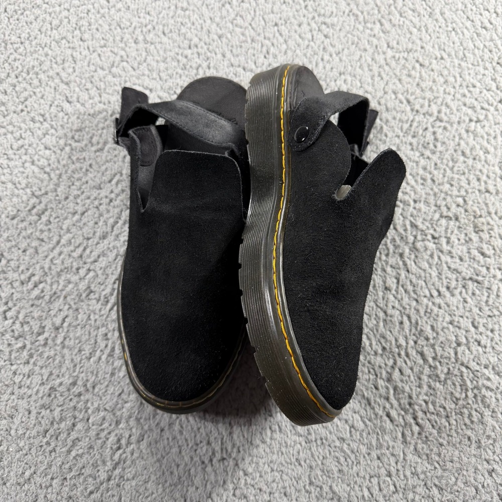 Dr. Martens Carlson Lusso Black Suede Mules Slingback Sandals Mens 7 Womens 8